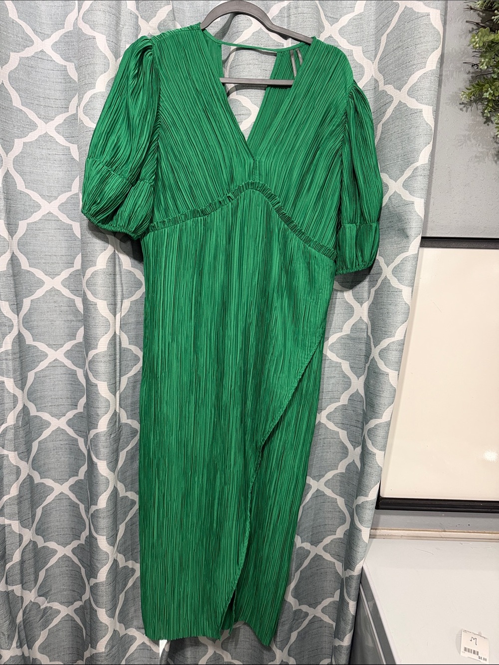 Anthropologie Emerald Green Pleated Midi Dress